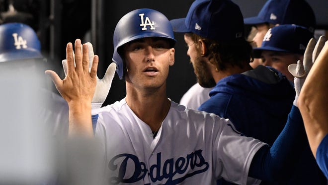 Aug. 12: Cody Bellinger blasts his 34th home run of the season with a solo shot against the Padres, as he tied Ryan Braun (2007) and Walt Dropo (1950) for the 12th most home runs in a single season by a rookie.