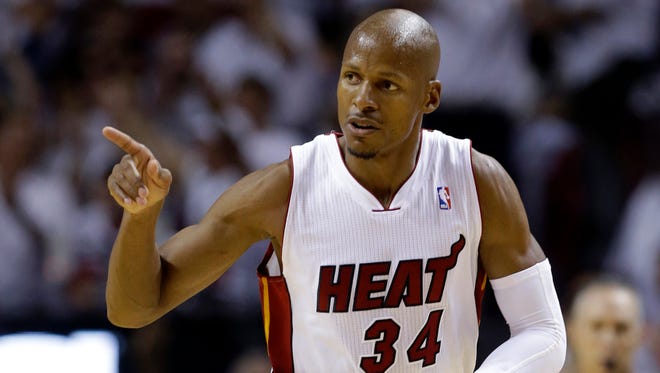 Flip through the gallery to see photos from Ray Allen's 18-year NBA career. Allen retired Tuesday, Nov. 1.
