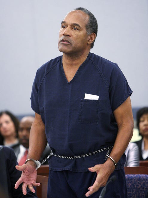 Simpson reacts after being sentenced on Dec. 4, 2008 in Las Vegas.