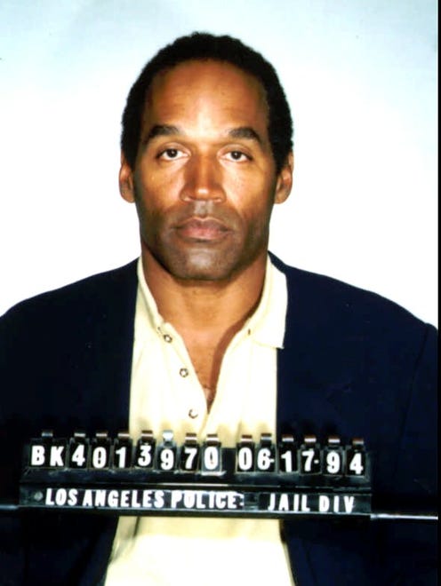 Simpson's booking mugshot from June 17, 1994.