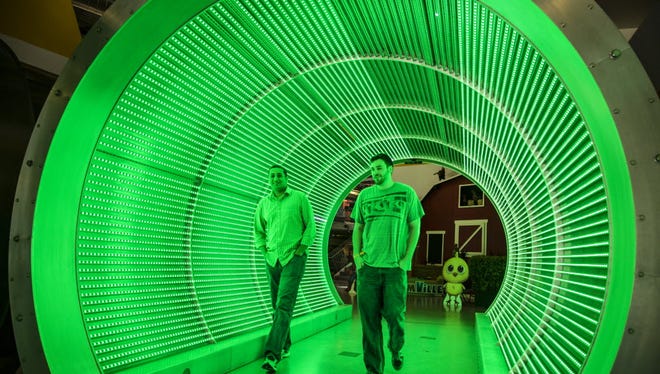 A tunnel greets visitors inside Zynga's headquarters in April 2014. Not long after an ambitious renovation, Zynga began to fall on hard times as users moved to mobile games.