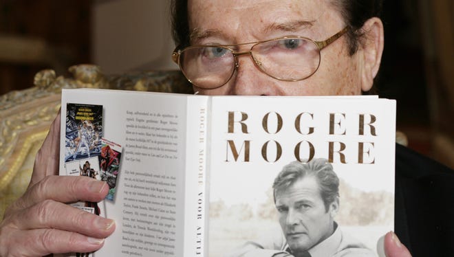Roger Moore is picturedin Amsterdam during the presentation of his biography 'Forever James Bond' Dec. 8, 2008.