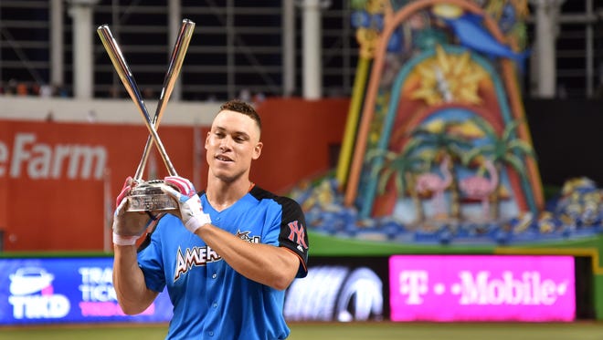 July 10: Aaron Judge more than lives up to his end of the bargain, hitting a total of 47 homers to win the Home Run Derby.