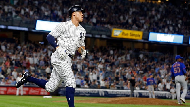 Aug. 14: Aaron Judge hits just his second home run of the month, but his 36th of the season.