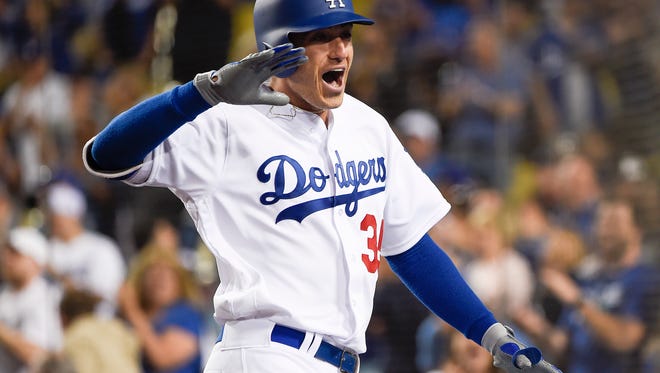 April 29: Cody Bellinger hits his second home run of the game in the ninth inning.