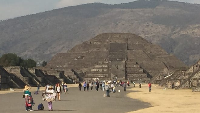 The Pyramid of the Moon at the City of Teotihuacan, the Ancient City of the Pyramids.