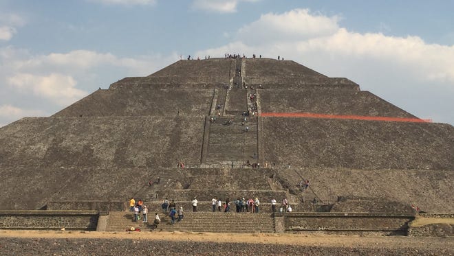 The Pyramid of the Sun is the largest building at the City of Teotihuacan, the Ancient City of the Pyramids.