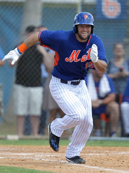 Sept. 28: Tim Tebow runs to first base.