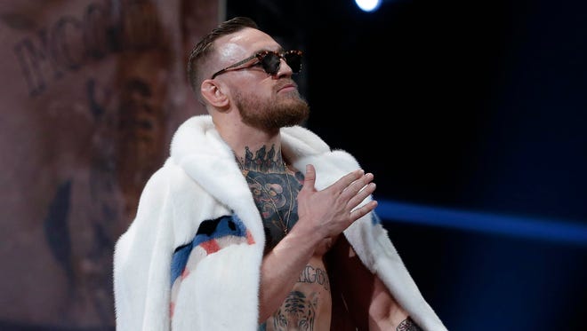 Conor McGregor during a world tour press conference in Brooklyn, N.Y.