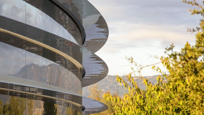 The exterior of Apple Park, a new 175-acre campus that employees started to occupy in April.