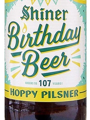 Shiner Hoppy Pilsner 107 Birthday Beer, from Spoetzl Brewery in Shiner, Texas, is 5% ABV.