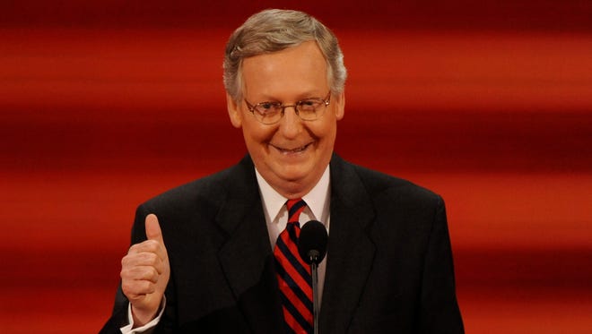 McConnell takes the podium as the third session of the Republican National Convention comes to order on Sept. 3, 2008, in St. Paul, Minn.