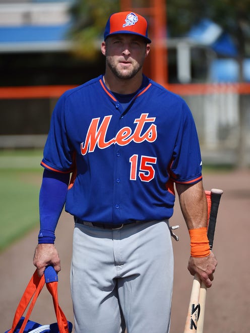 Sep 20: Tim Tebow during his workout at the Mets Minor League Complex.