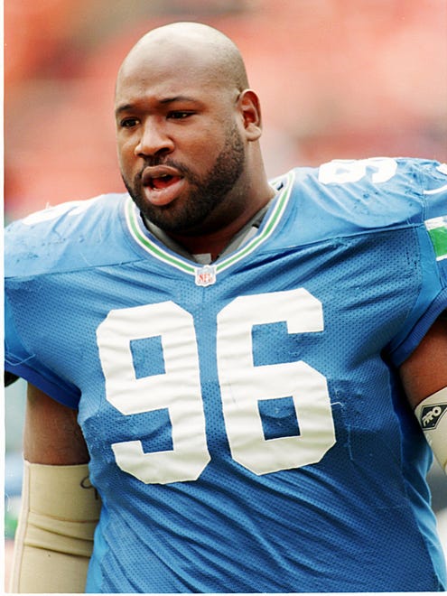 Seattle Seahawks defensive tackle Cortez Kennedy before a 1995 NFL game.