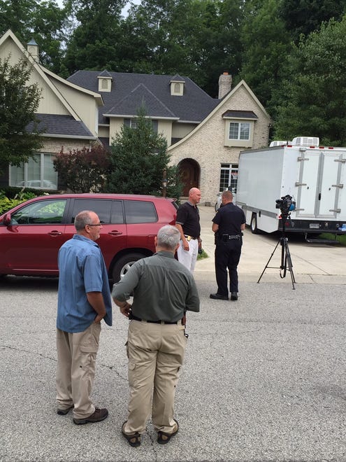 The Federal Bureau of Investigation, Indiana State Police, Zionsville police and multiple law enforcement personnel conduct a criminal investigation at the Zionsville home of Subway spokesman Jared Fogel on Tuesday morning, July 7, 2015.