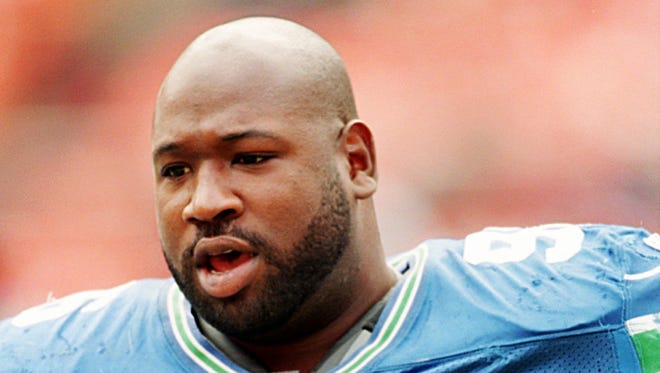 Former Seattle Seahawks defensive tackle Cortez Kennedy is seen during a game against the Washington Redskins in 1995.