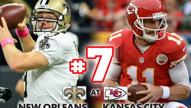 7. Saints at Chiefs: New Orleans and Kansas City provide a contrast of offensive styles.
