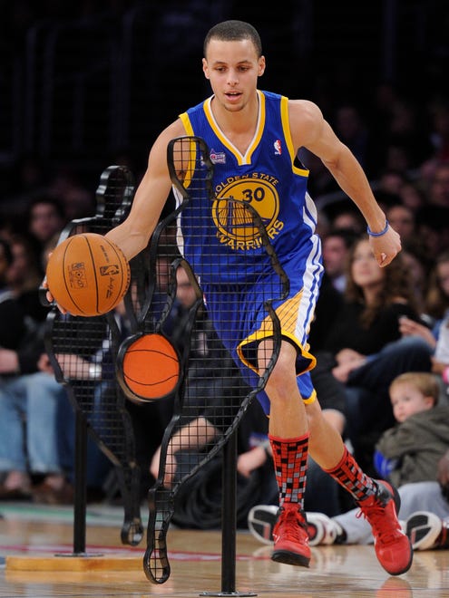 2011: Golden State's Stephen Curry during the NBA All-Star Saturday Skills Competition at Staples Center.