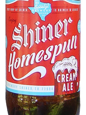 Shiner Homespun Cream Ale, from Spoetzl Brewery in Shiner, Texas, is 5% ABV.