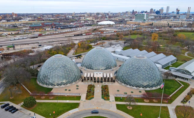 The Mitchell Park Domes Horticulture Conservatory on South Layton Blvd. in Milwaukee in November, 2023.